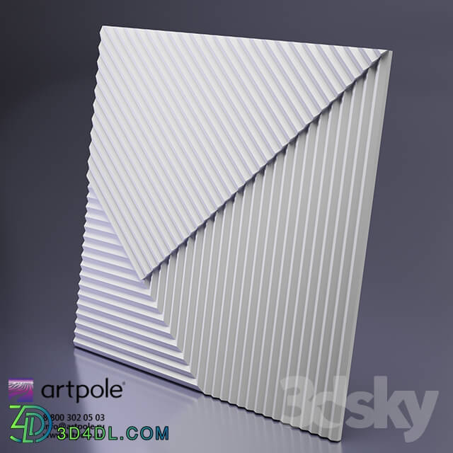 Decorative plaster - Gypsum 3d FIELDS panel from Artpole