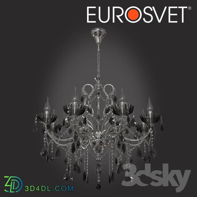 Ceiling light - OM Chandelier with tinted crystal Eurosvet 3108_8 Keira chrome