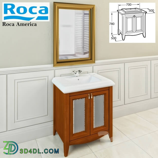 Bathroom furniture - C pedestal washbasin Roca America