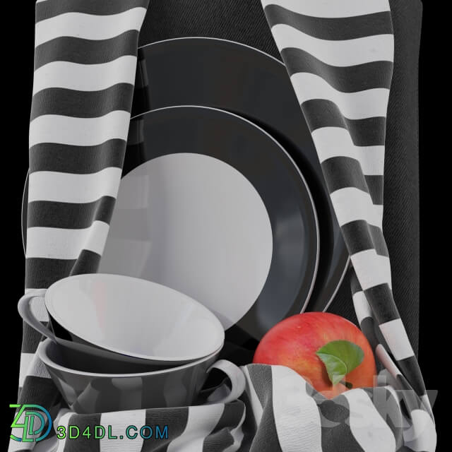 Tableware - Black and white still life