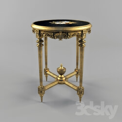 Table - Antique French Giltwood Marble Top Side Table 