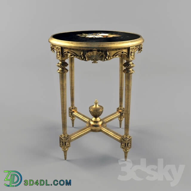 Table - Antique French Giltwood Marble Top Side Table