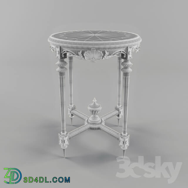 Table - Antique French Giltwood Marble Top Side Table