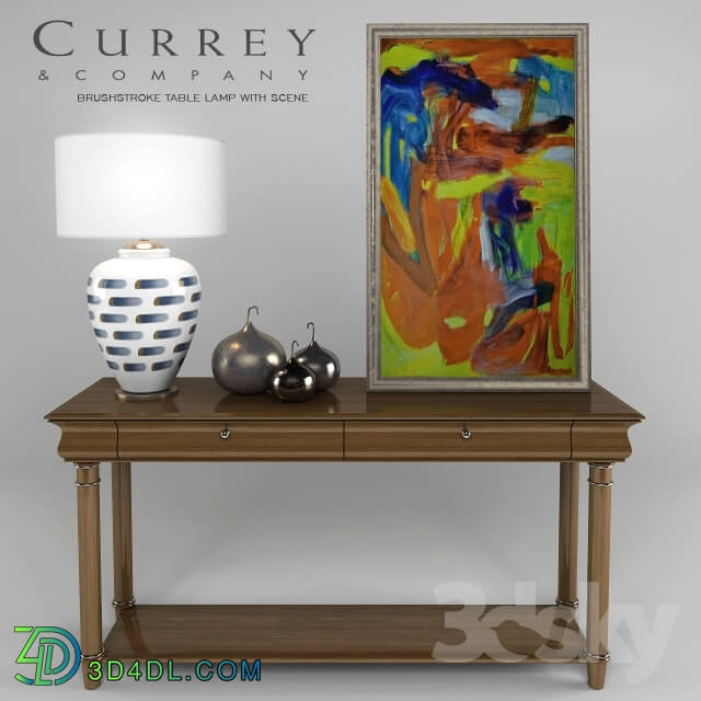 Other decorative objects - Currey _ Company _ Brushstroke Table Lamp With Scene Files