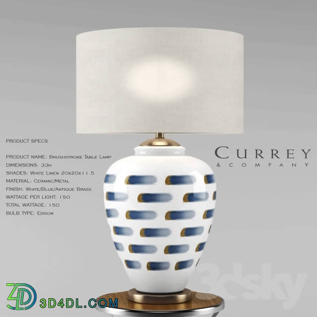 Other decorative objects - Currey _ Company _ Brushstroke Table Lamp With Scene Files