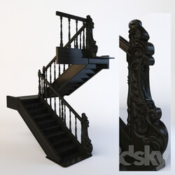 Staircase - Classic Wooden Staircase 