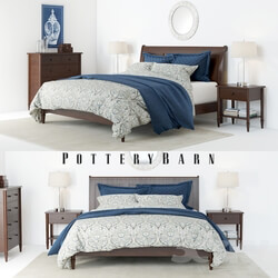Bed - Pottery Barn Crosby Bedroom set 