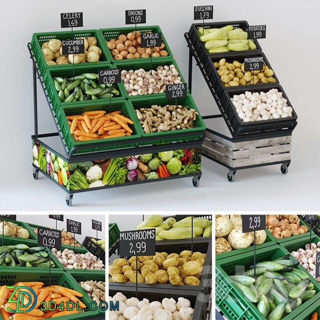 Shop - Racks with vegetables