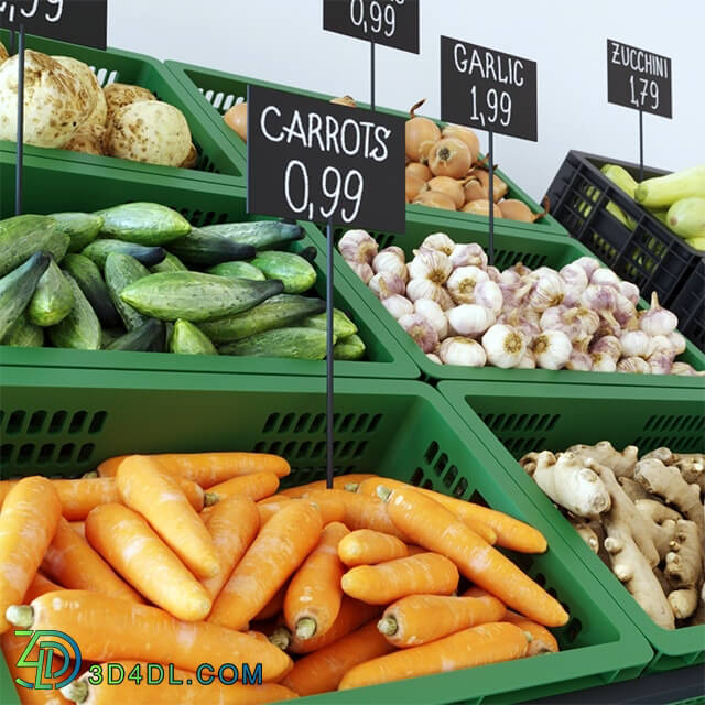 Shop - Racks with vegetables