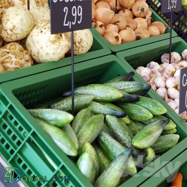 Shop - Racks with vegetables