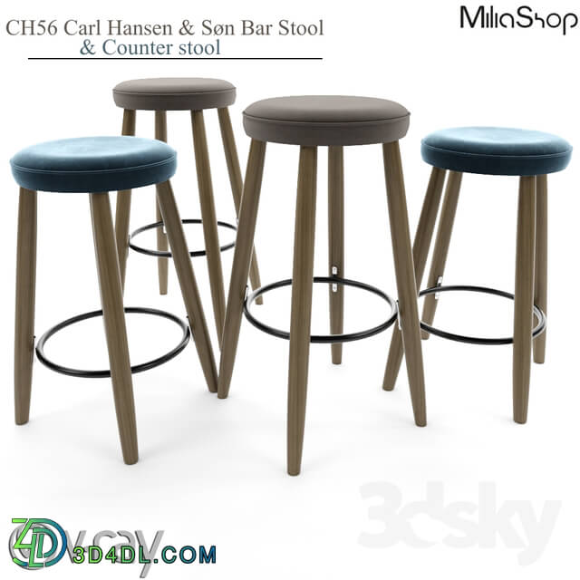 Chair - CH56 Carl Hansen _ Søn Bar Stool _ counter stool