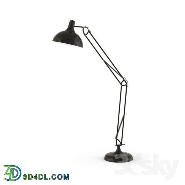 Floor lamp - 94698 Floor lamp BORGILLIO_ 1X60W _E27__ base Ø340_ H1900_ steel_ black