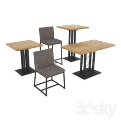 Table _ Chair - A set of tables and chairs for a cafe 