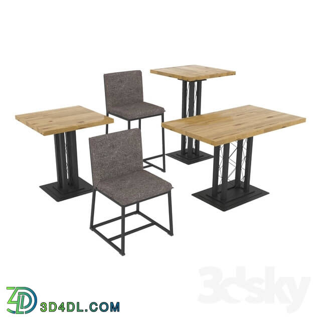 Table _ Chair - A set of tables and chairs for a cafe