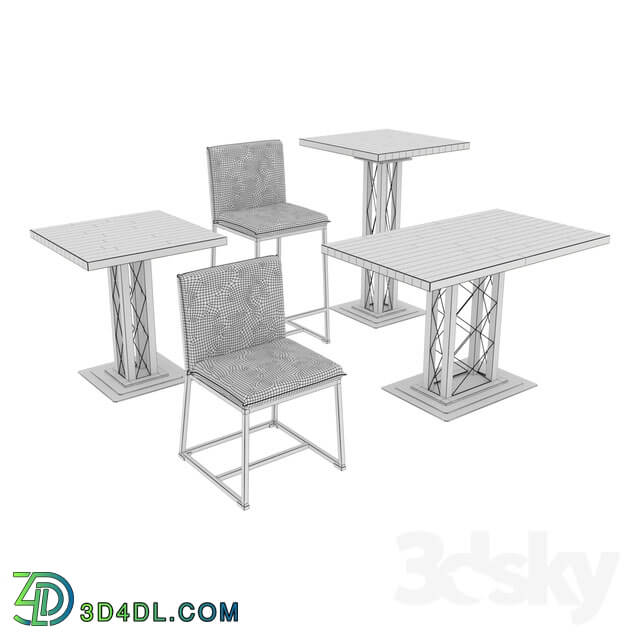 Table _ Chair - A set of tables and chairs for a cafe