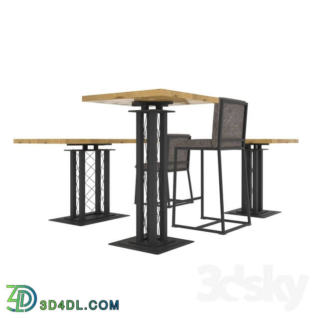 Table _ Chair - A set of tables and chairs for a cafe