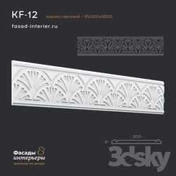 Decorative plaster - Gypsum frieze - KF-12. Dimensions _17x200x1000_. Exclusive series of decor _Geometrica_. 