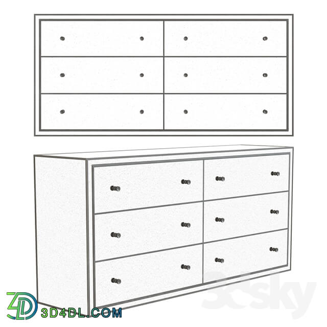 Sideboard _ Chest of drawer - RH STRAND MIRRORED 6-DRAWER LOW WIDE DRESSER