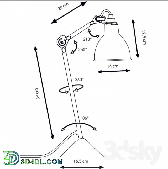 Table lamp - Table light n02 _quot_La Lampe GRAS_quot_