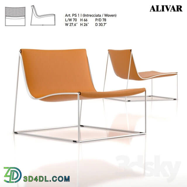 Arm chair - Model of modern Italian factory chair ALIVAR