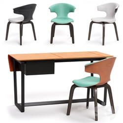 Table _ Chair - Poltrona Frau Montera Armchair and Fred desk 