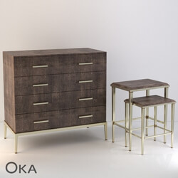 Sideboard _ Chest of drawer - the loft furniture Oka series FAUX SHAGREEN and RIVULET 