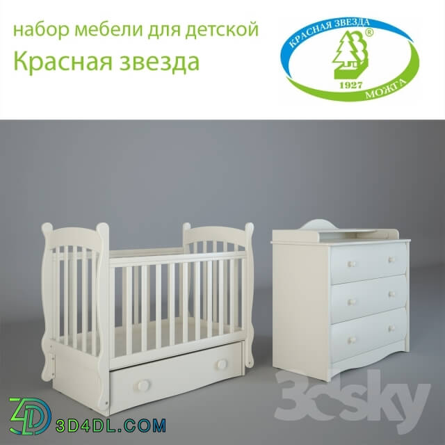 Bed - set of furniture for children Red Star