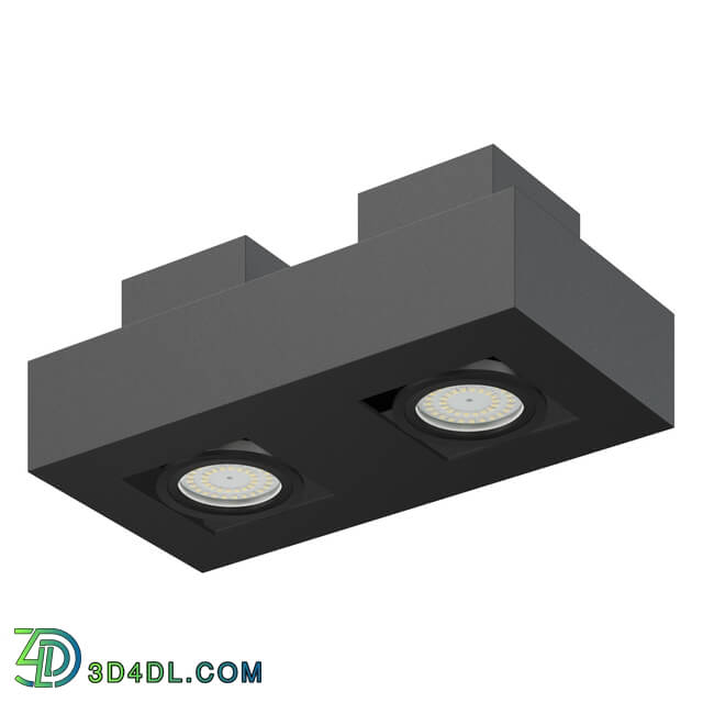 CGaxis Vol114 (43) double black rectangular halogen light