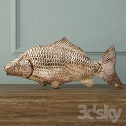 Other decorative objects - Silvered Fish Decoration 