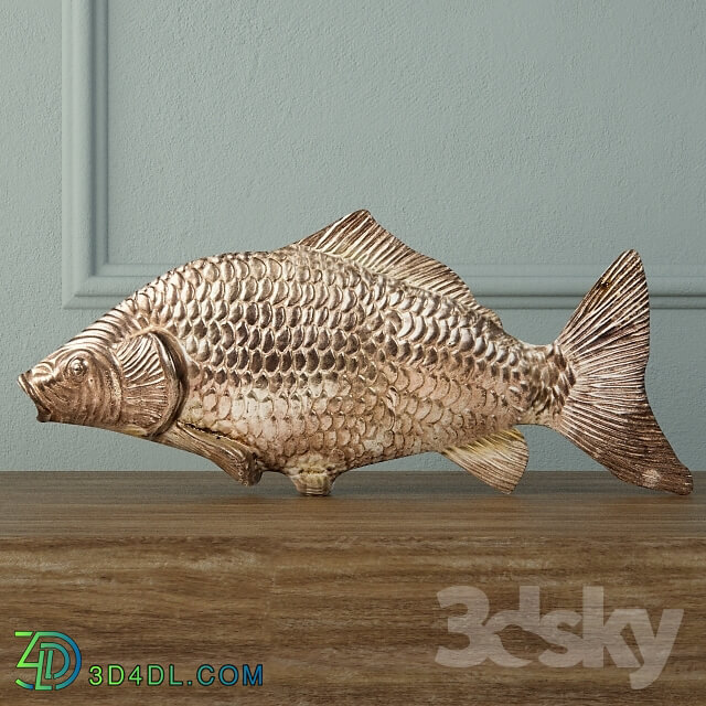 Other decorative objects - Silvered Fish Decoration