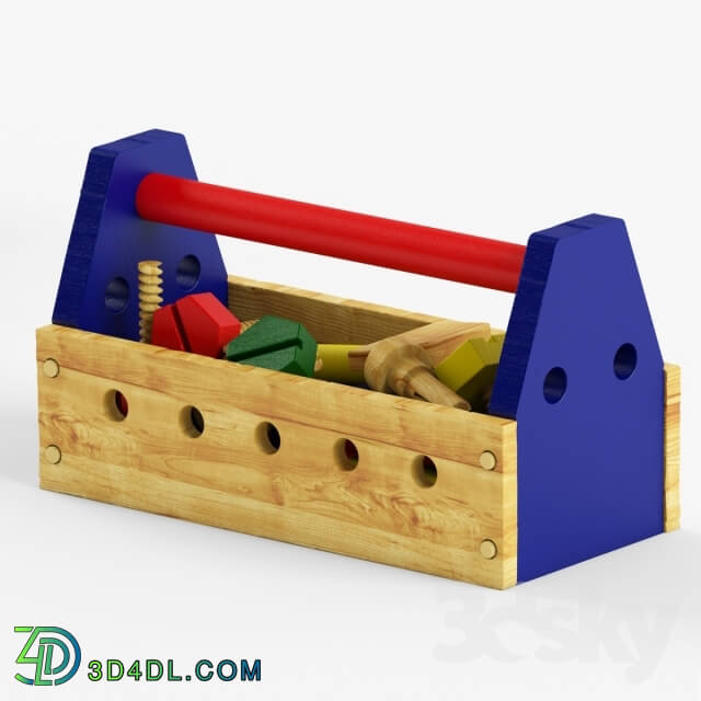 Toy - Children set of wooden tools