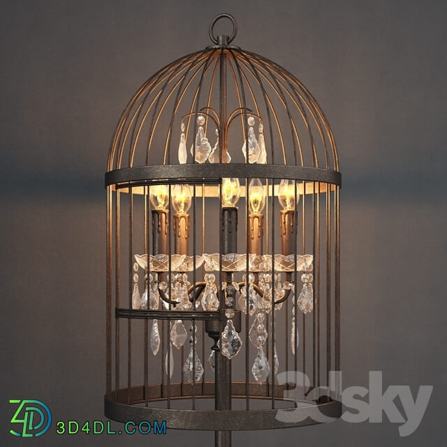 Floor lamp - GRAMERCY HOME - BIRDCAGE CRYSTAL FLOOR LAMP FL008-5-ABG