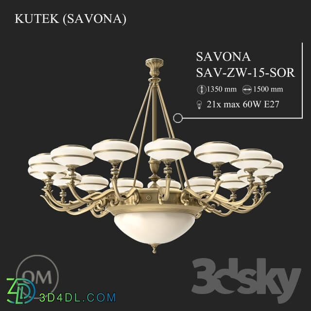 Ceiling light - KUTEK _SAVONA_ SAV-ZW-15-SOR