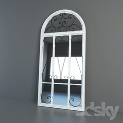 Mirror - Mirror white in the Provence style French window 