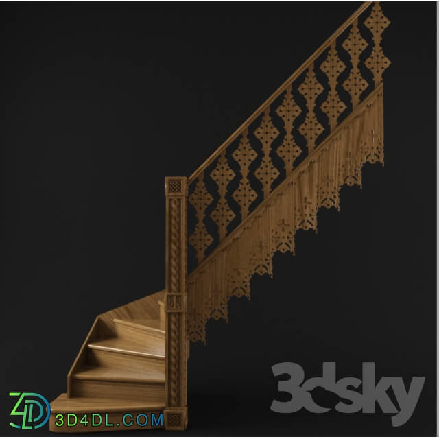 Staircase - staircase carved