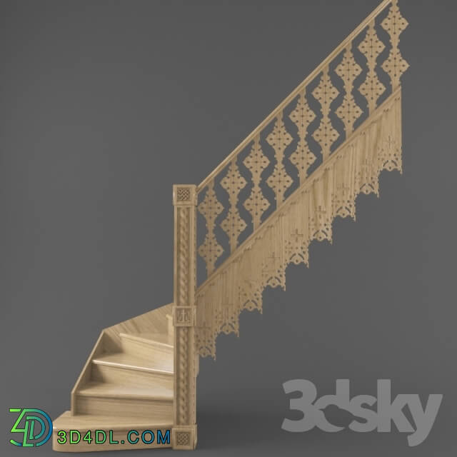 Staircase - staircase carved