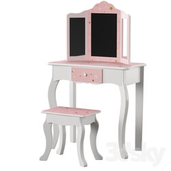 Table _ Chair - Fashion Prints Star Dressing Table Set with Mirror 