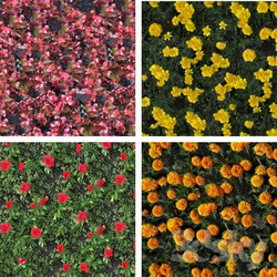 Natural materials - texture flower beds 
