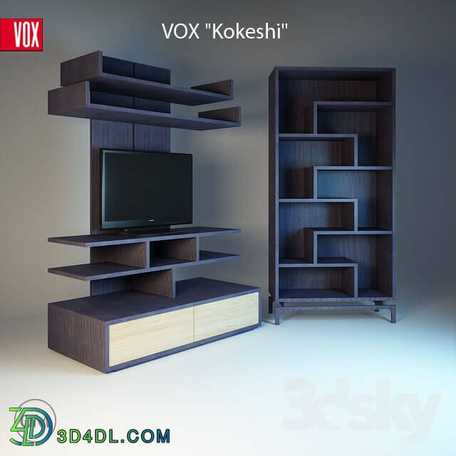 Wardrobe _ Display cabinets - kokeshi_regal_biblioteczny_ regal _tv