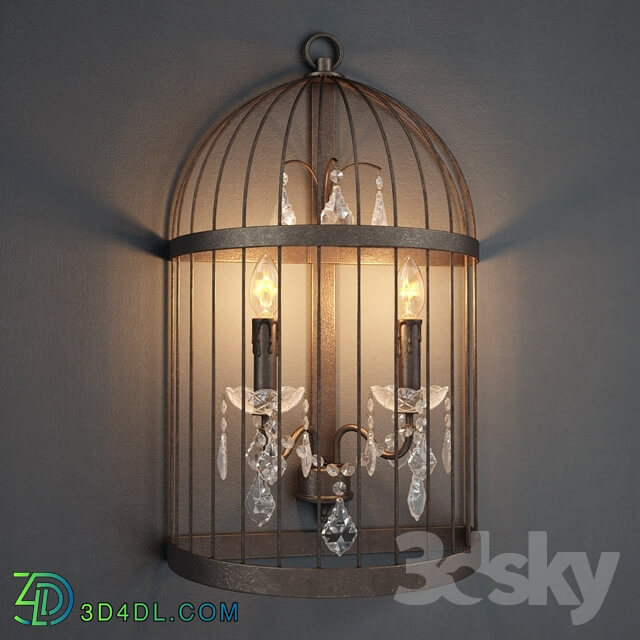 Wall light - GRAMERCY HOME - BIRDCAGE CRYSTAL SCONCE SN008-2-ABG