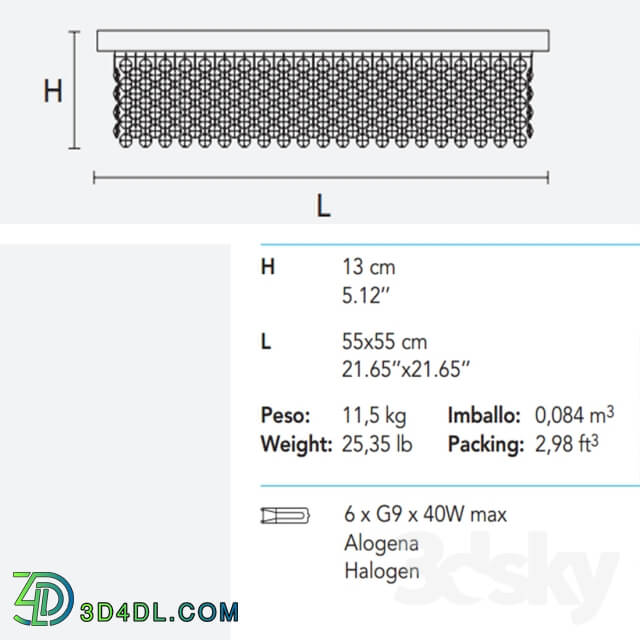 Ceiling light - Masiero AUREA 55 PL6