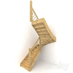 Staircase - Wooden front staircase 