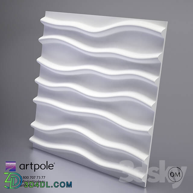 3D panel - 3d plaster panel Stems from Artpole