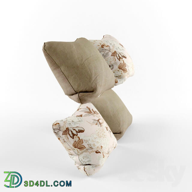 Pillows - pillow set beige flowers