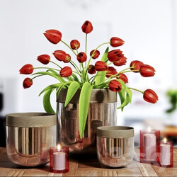 Decorative set - Flower Vase and candle 