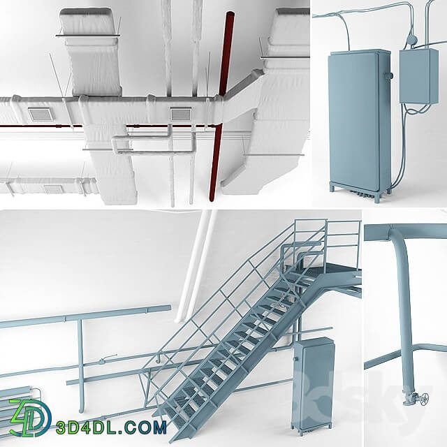 Miscellaneous - Set for the loft _ventilation_ wires_ stairs_ heating_