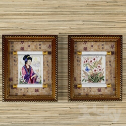 Frame - Embroidery on the scroll _quot_Asia_quot_ 