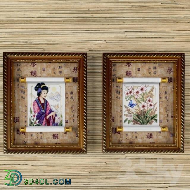 Frame - Embroidery on the scroll _quot_Asia_quot_