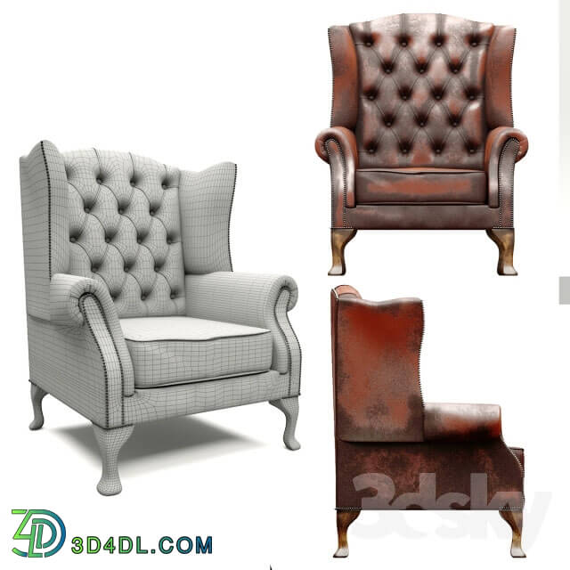 Arm chair - chesterfield Queen Anne