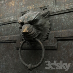 Doors - Ancient door handle in the form of a lion 